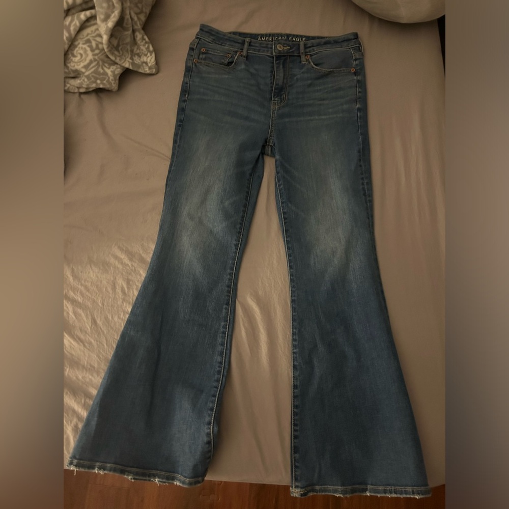 American eagle super high rise flare jeans